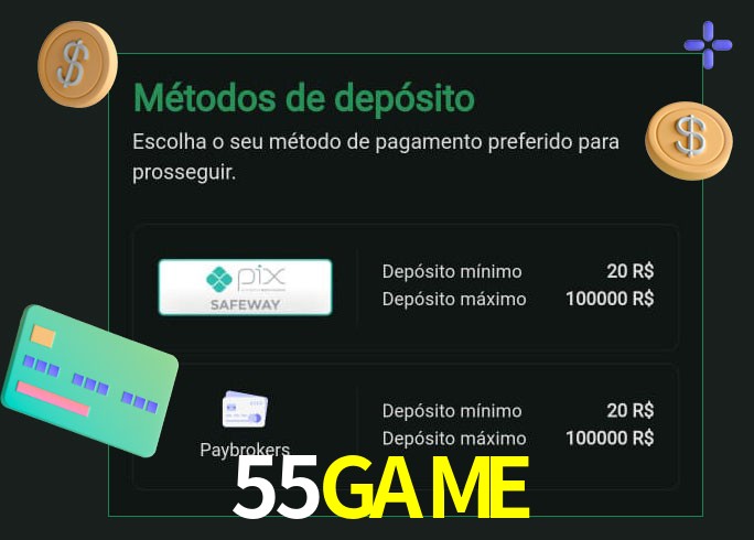 O cassino 55GAMEbet oferece uma grande variedade de métodos de pagamento
